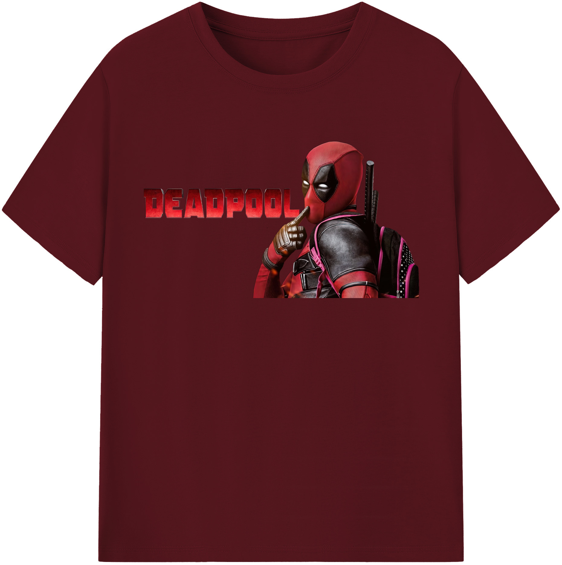 （画像用） Deadpool デッドプール 綿100％半袖Tシャツ（フロントプリント）